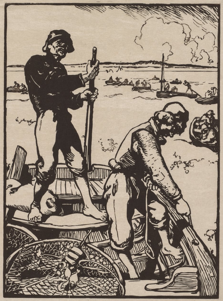 Fiskeri efter rejer. af Auguste Louis Lepère