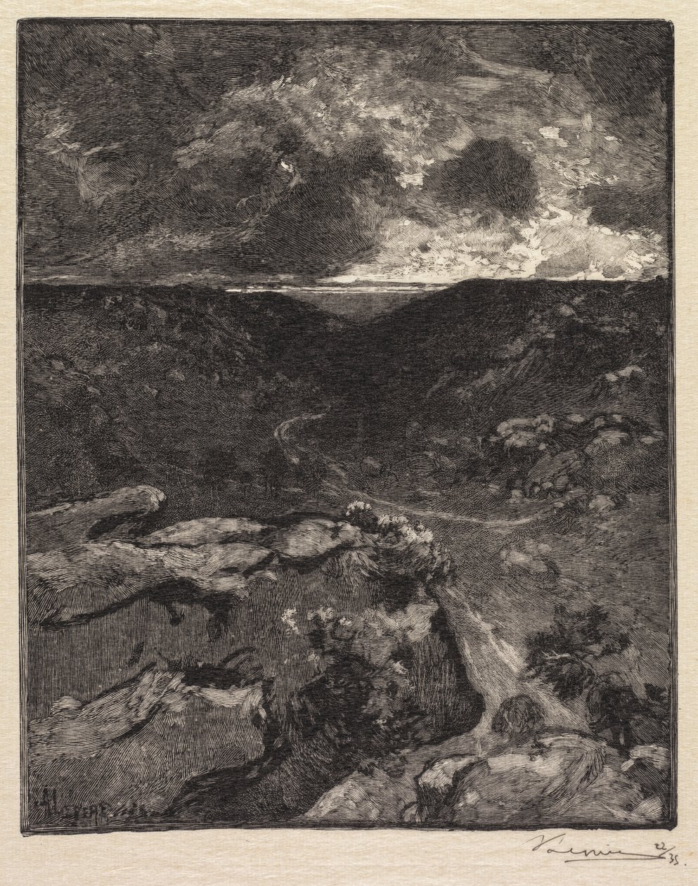 Fontainebleau Skov: Franchard Valley La Forêt de Fontainebleau: La Vallée de Franchard, 1890. af Auguste Louis Lepère
