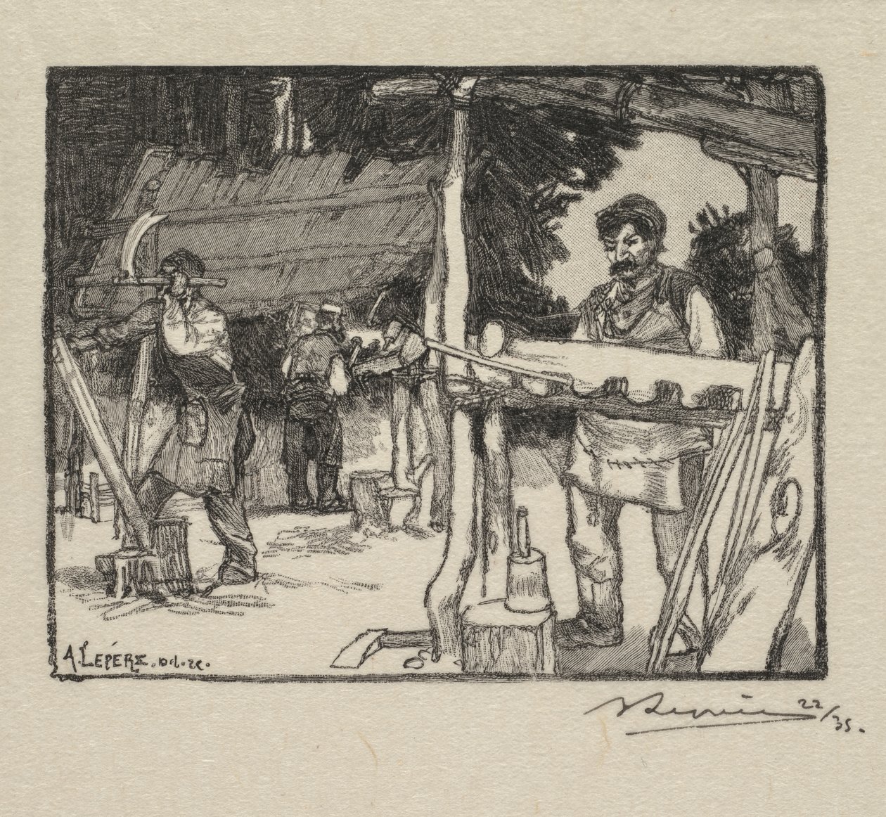 Fontainebleau Forest: Producent af lameller af Auguste Louis Lepère
