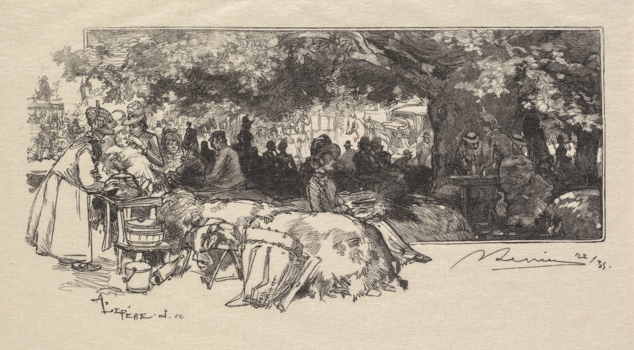 Fontainebleau Forest: Mother Pichards Canteen La Forêt de Fontainebleau..., 1890. af Auguste Louis Lepère