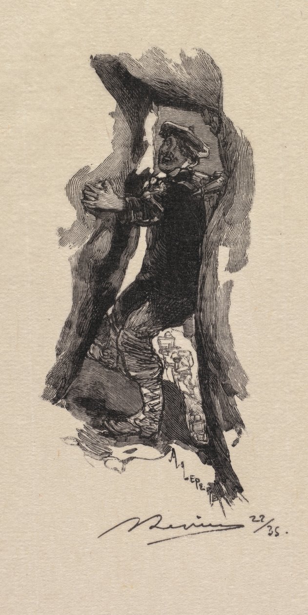 Fontainebleau Forest: Pass of the Seven Caverns La Forêt de Fontainebleau..., 1890. af Auguste Louis Lepère