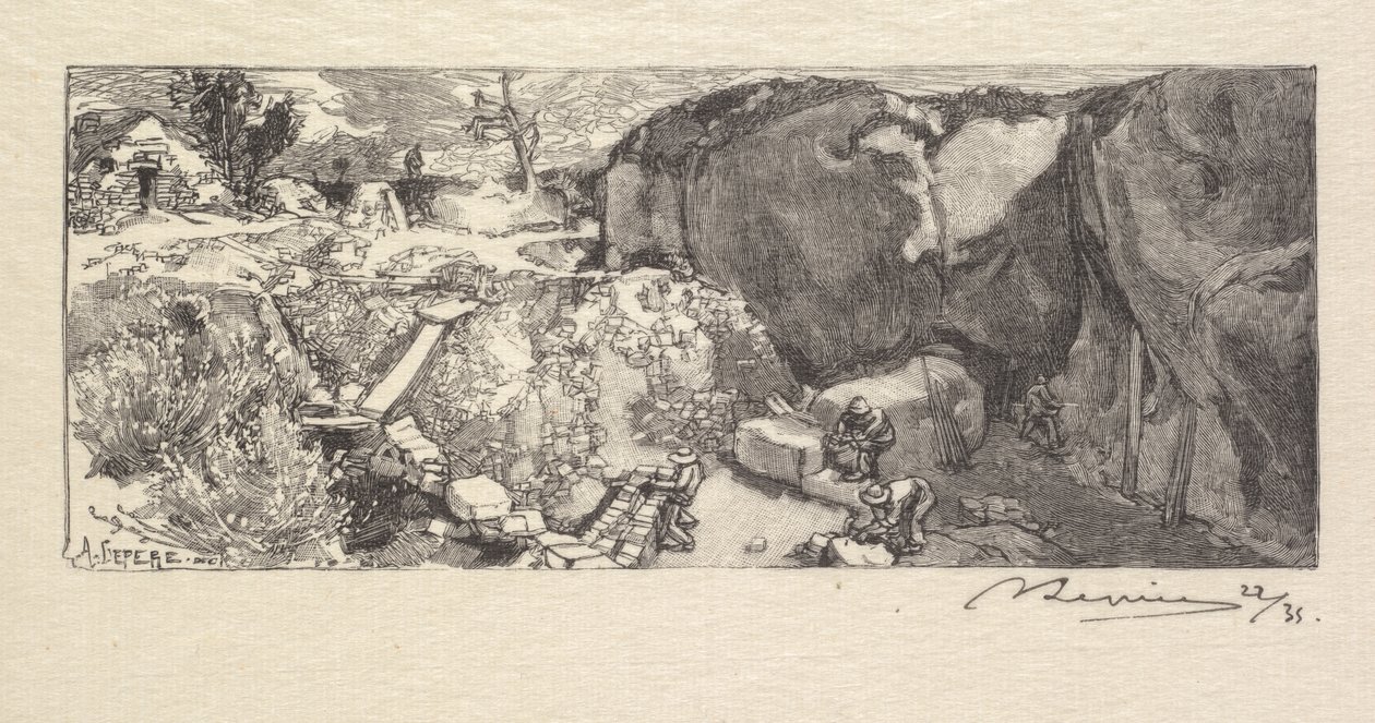 Fontainebleau Skov: Sandstenbrud af Auguste Louis Lepère