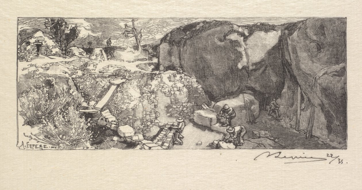 Fontainebleau Forest: Sandstone Quarry The Forest of Fontainebleau: The Sandstone Quarry, 1890. af Auguste Louis Lepère