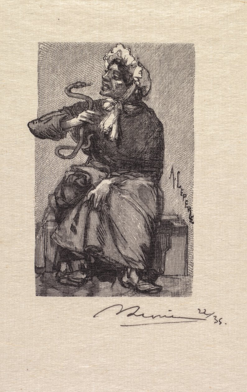Fontainebleau Skov: Slangehandler af Auguste Louis Lepère