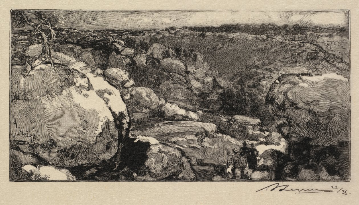 Fontainebleau Forest: The Cirque of Long-Rocher af Auguste Louis Lepère