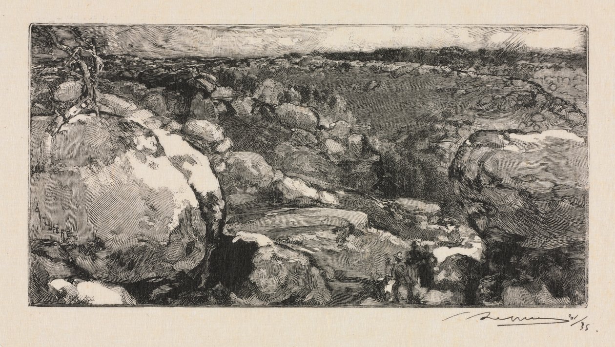Fontainebleau Forest: The Cirque of Long-Rocher af Auguste Louis Lepère