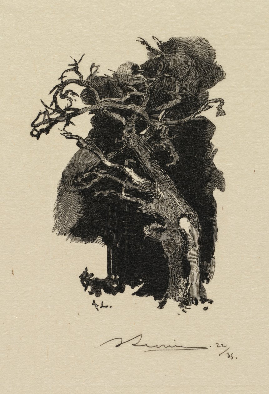 Fontainebleau Forest: The Raging One The Forest of Fontainebleau: The Raging One, 1890. af Auguste Louis Lepère