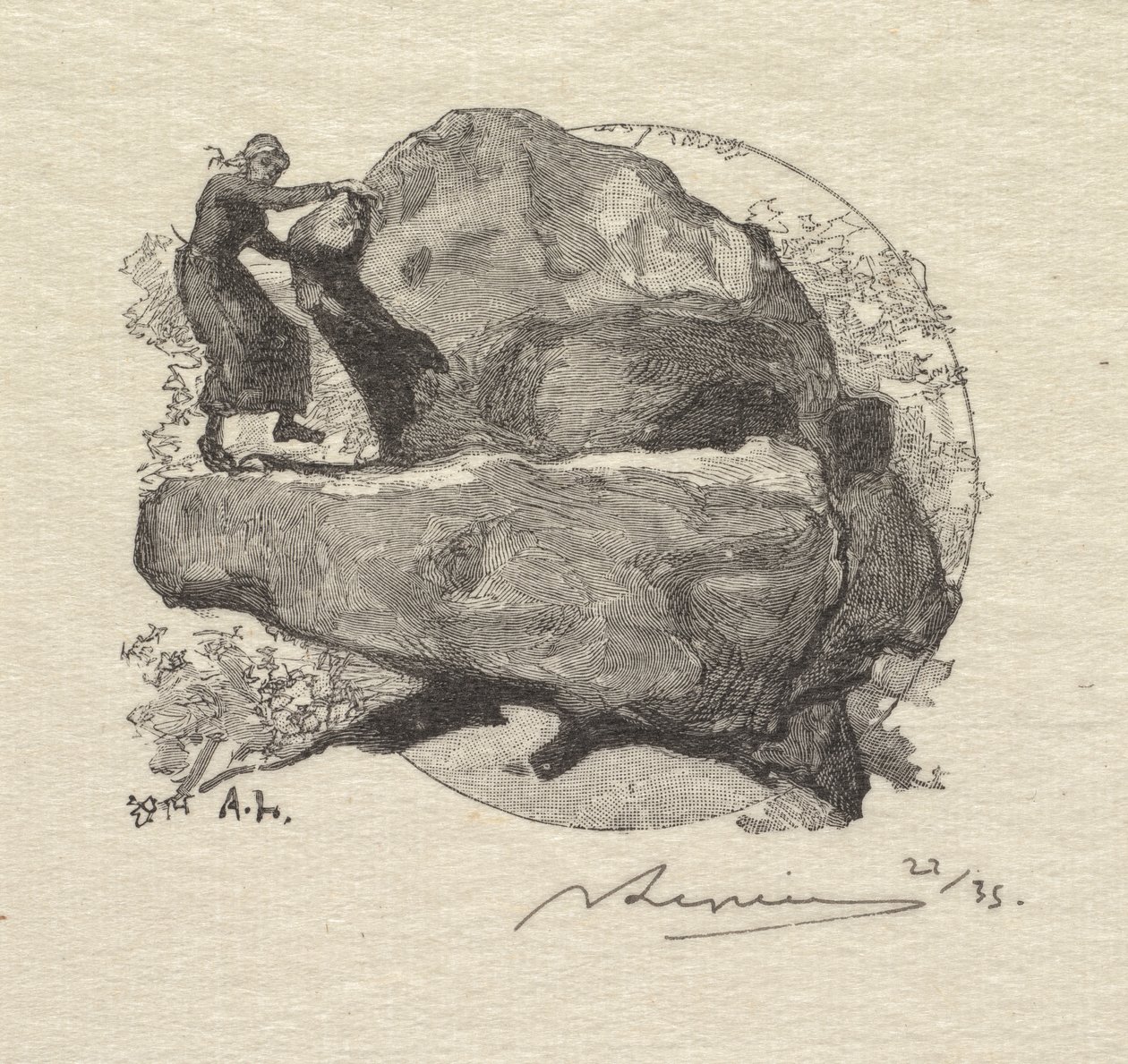 Fontainebleau Forest: The Trembling Rock The Forest of Fontainebleau: The Trembling Rock, 1890. af Auguste Louis Lepère