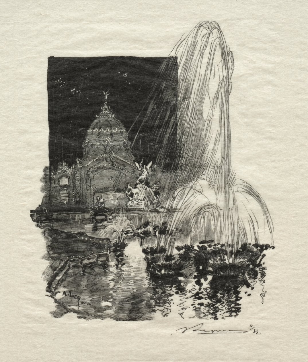 Lysende springvand af Auguste Louis Lepère