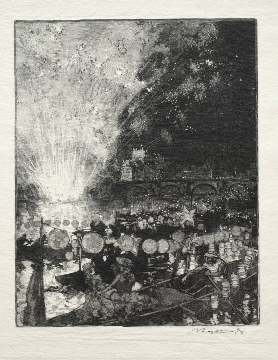 venetiansk fest af Auguste Louis Lepère