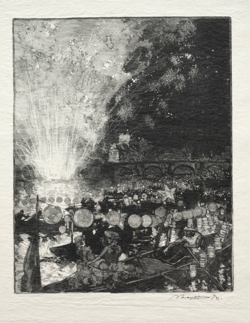 Venetiansk festival. af Auguste Louis Lepère