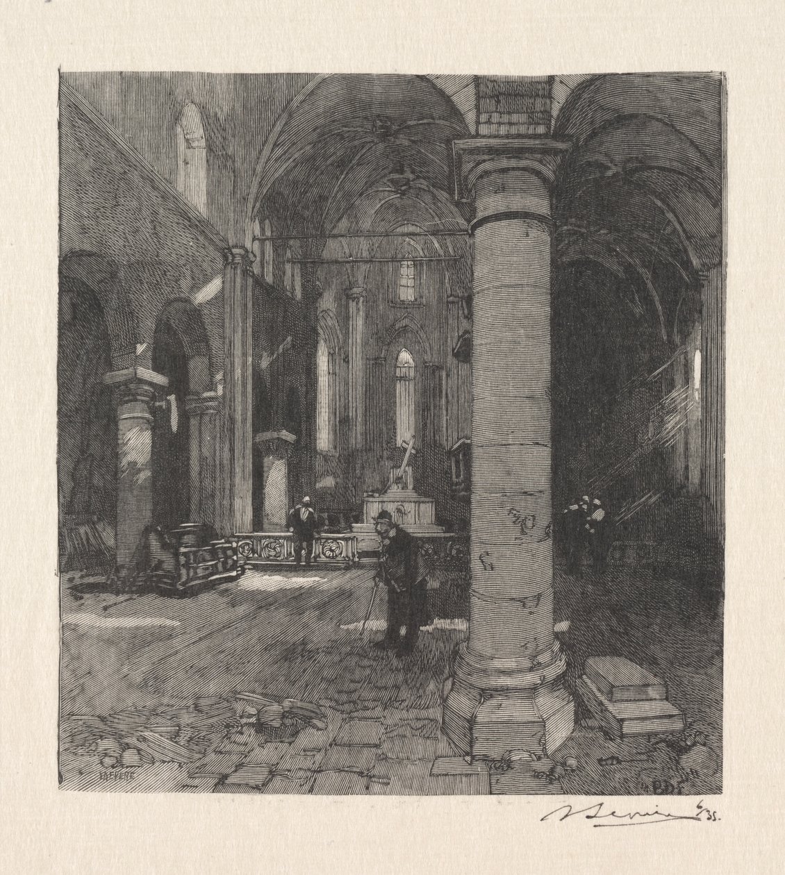 Kirkens indre af Auguste Louis Lepère