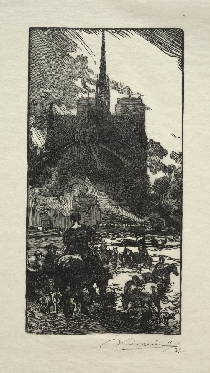 LAbreuvoir ved Point St. Louis. af Auguste Louis Lepère