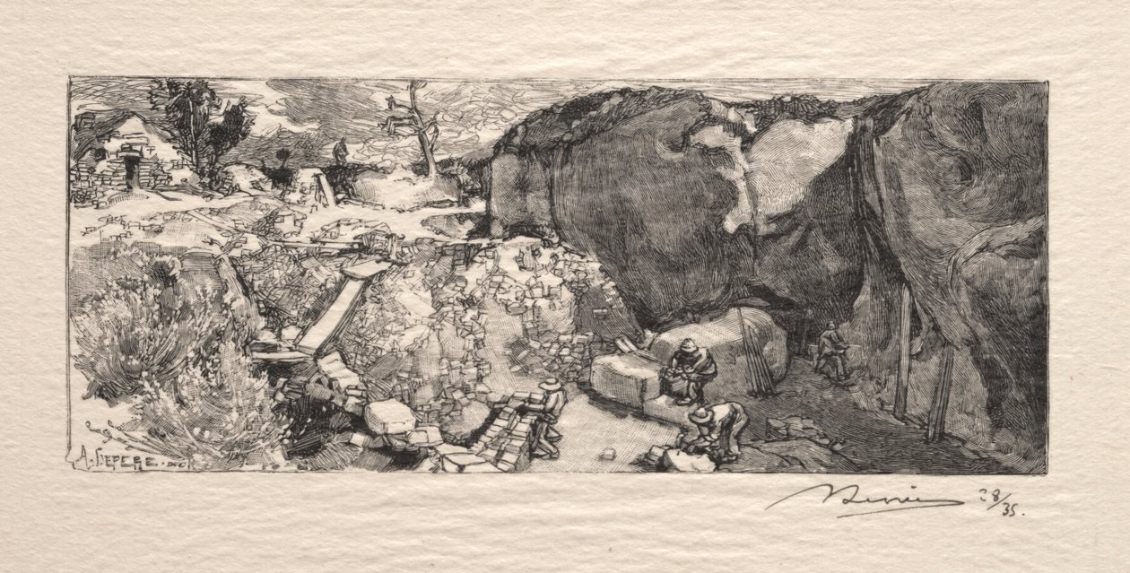Sandstensbruddet, 1890. af Auguste Louis Lepère