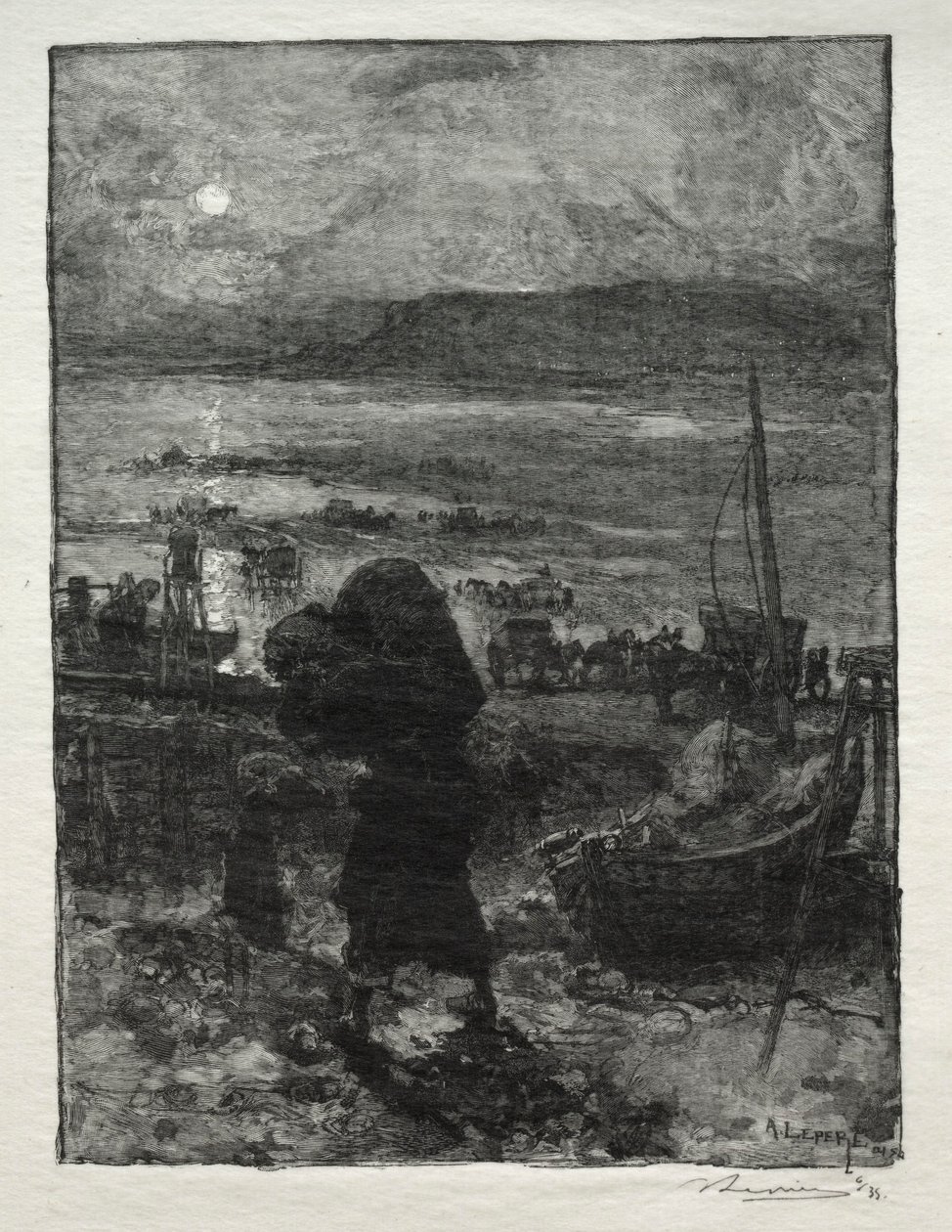 Høsten af ​​Sand. af Auguste Louis Lepère