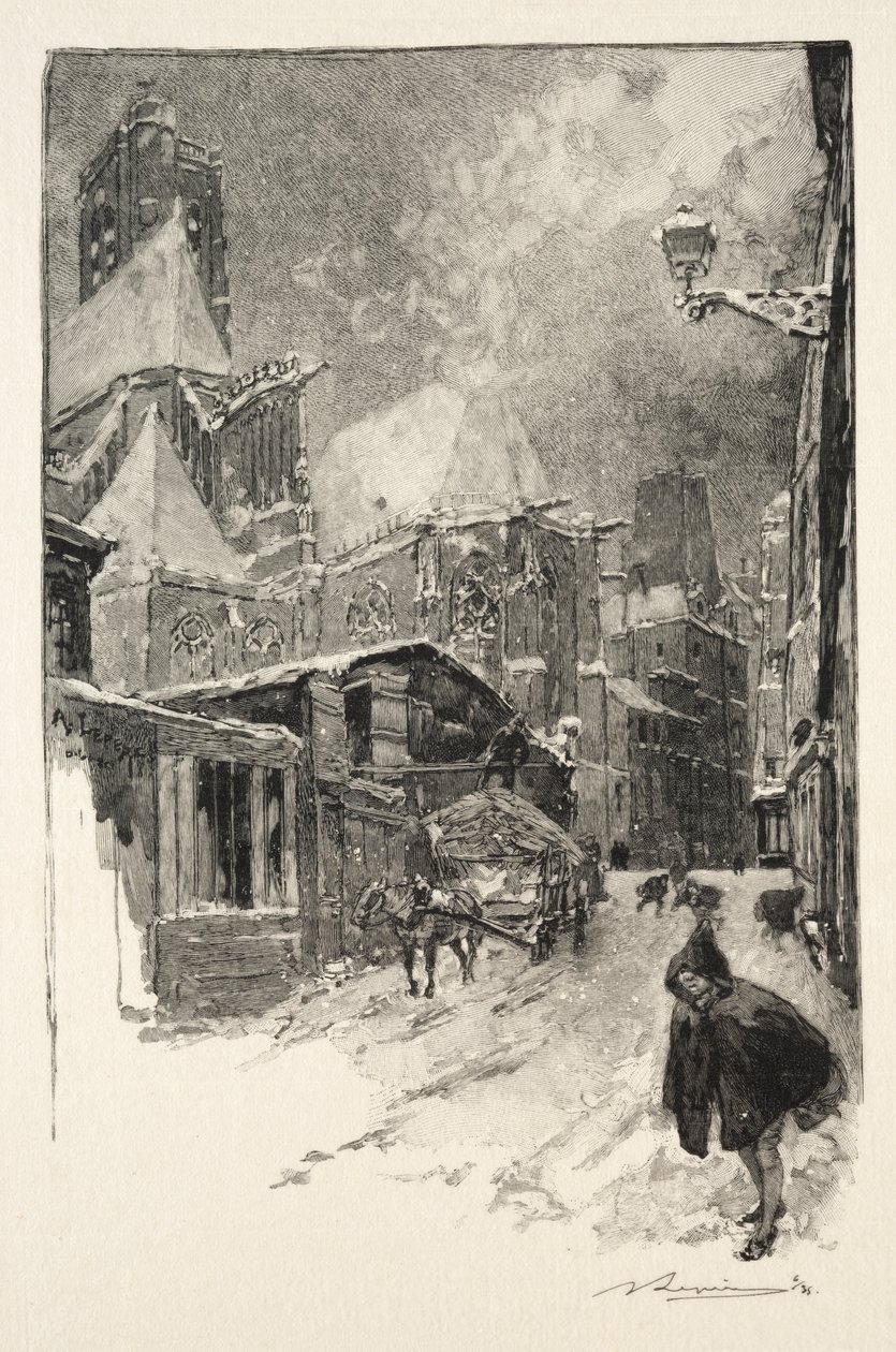 Rue des Barres, 1886. af Auguste Louis Lepère