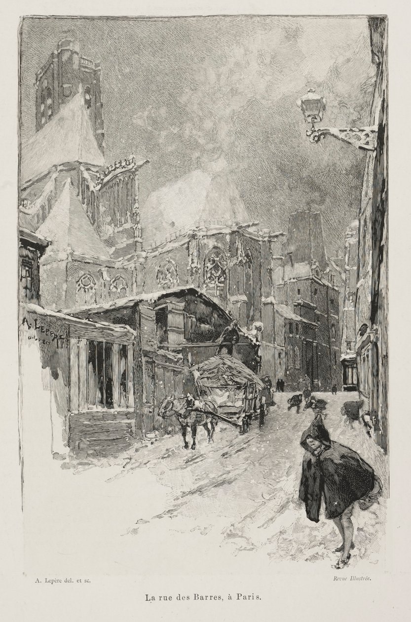 Rue des Barres, Paris af Auguste Louis Lepère