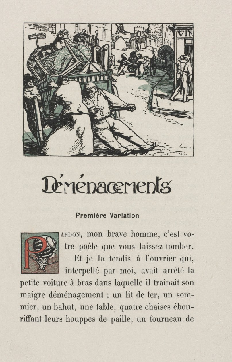 Landscapes and Street Corners: Moving, 1900. af Auguste Louis Lepère