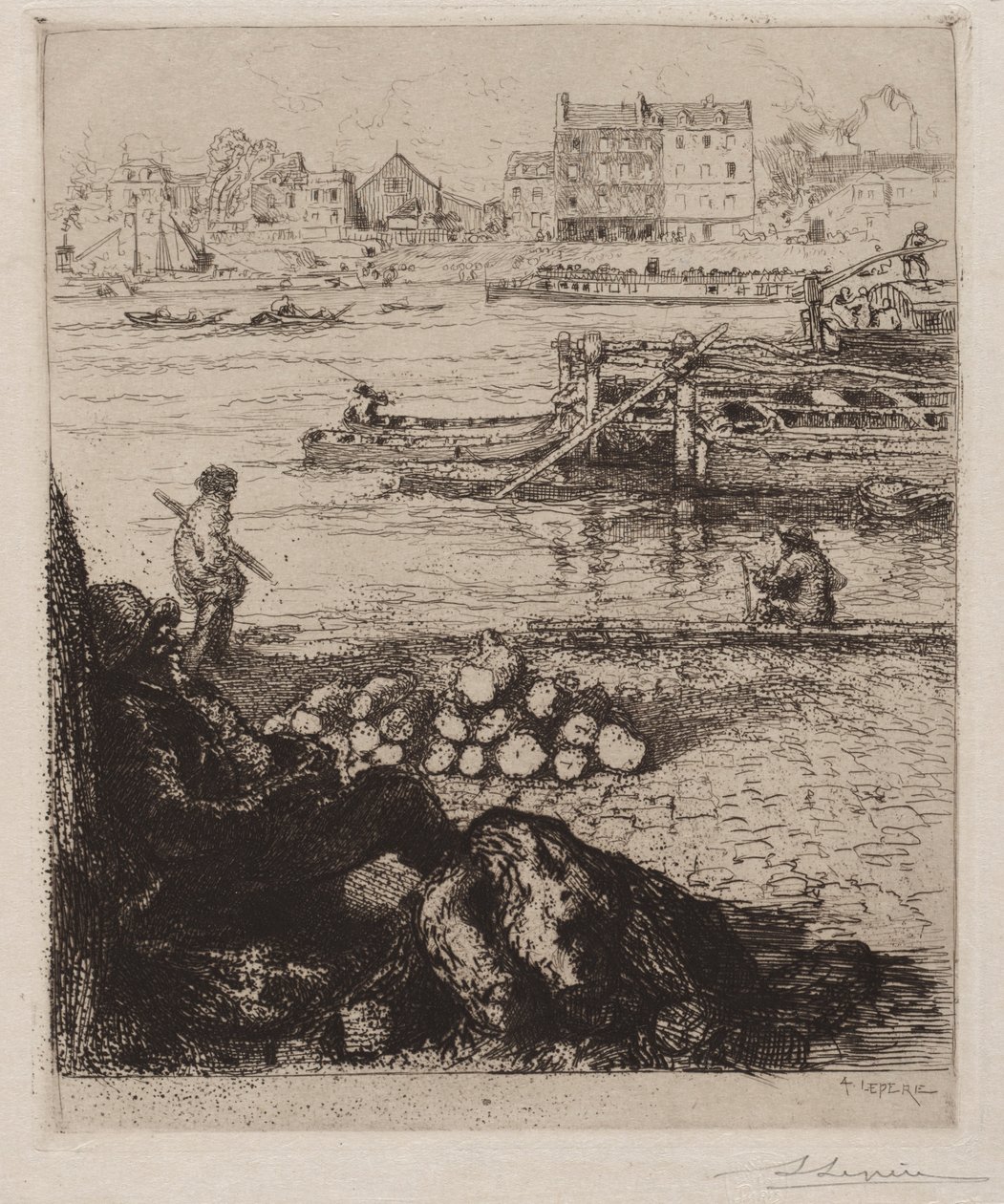 The Longshoreman: Quai de la Gare, 1894. af Auguste Louis Lepère
