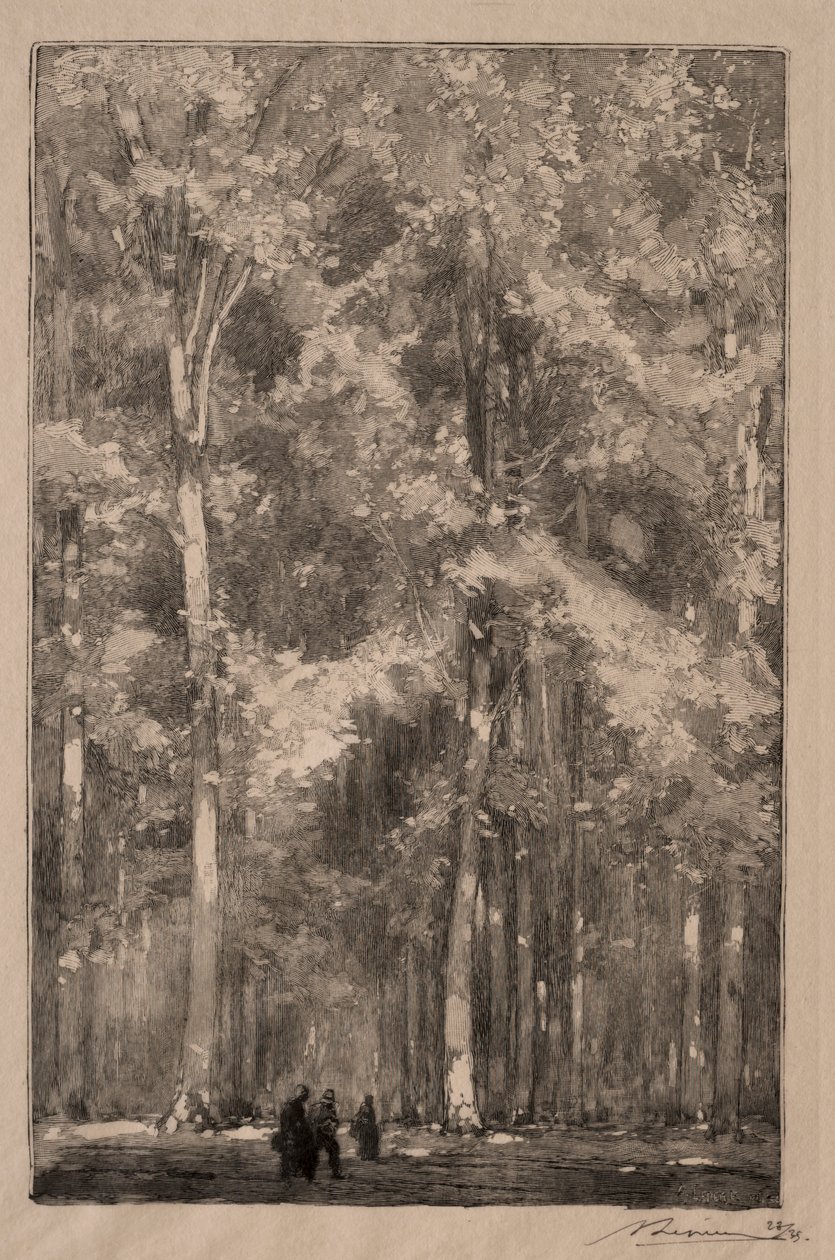 Le Matin, Forts Marlotte korsvej, 1889. af Auguste Louis Lepère