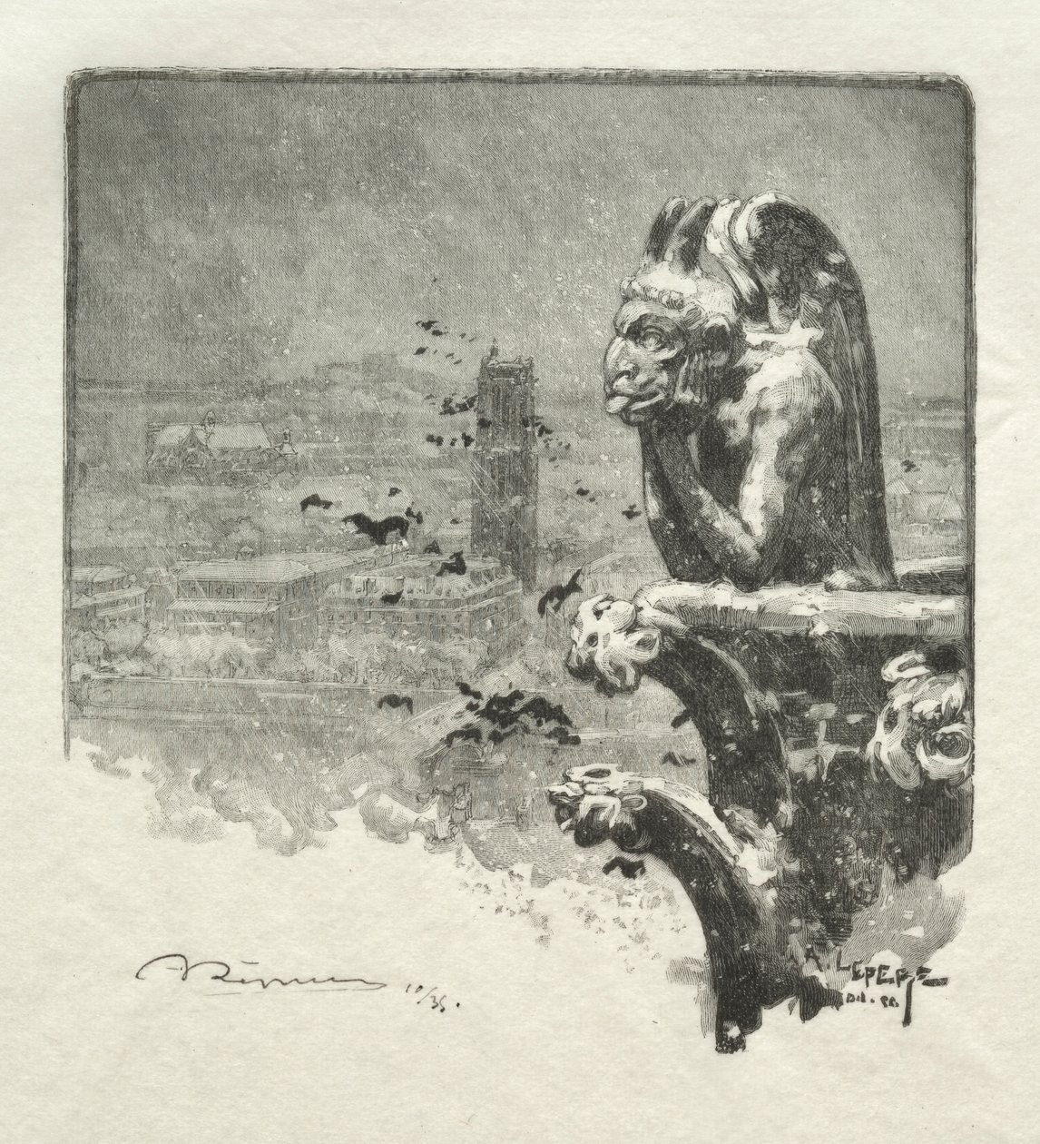 Stryge of Notre Dame af Auguste Louis Lepère