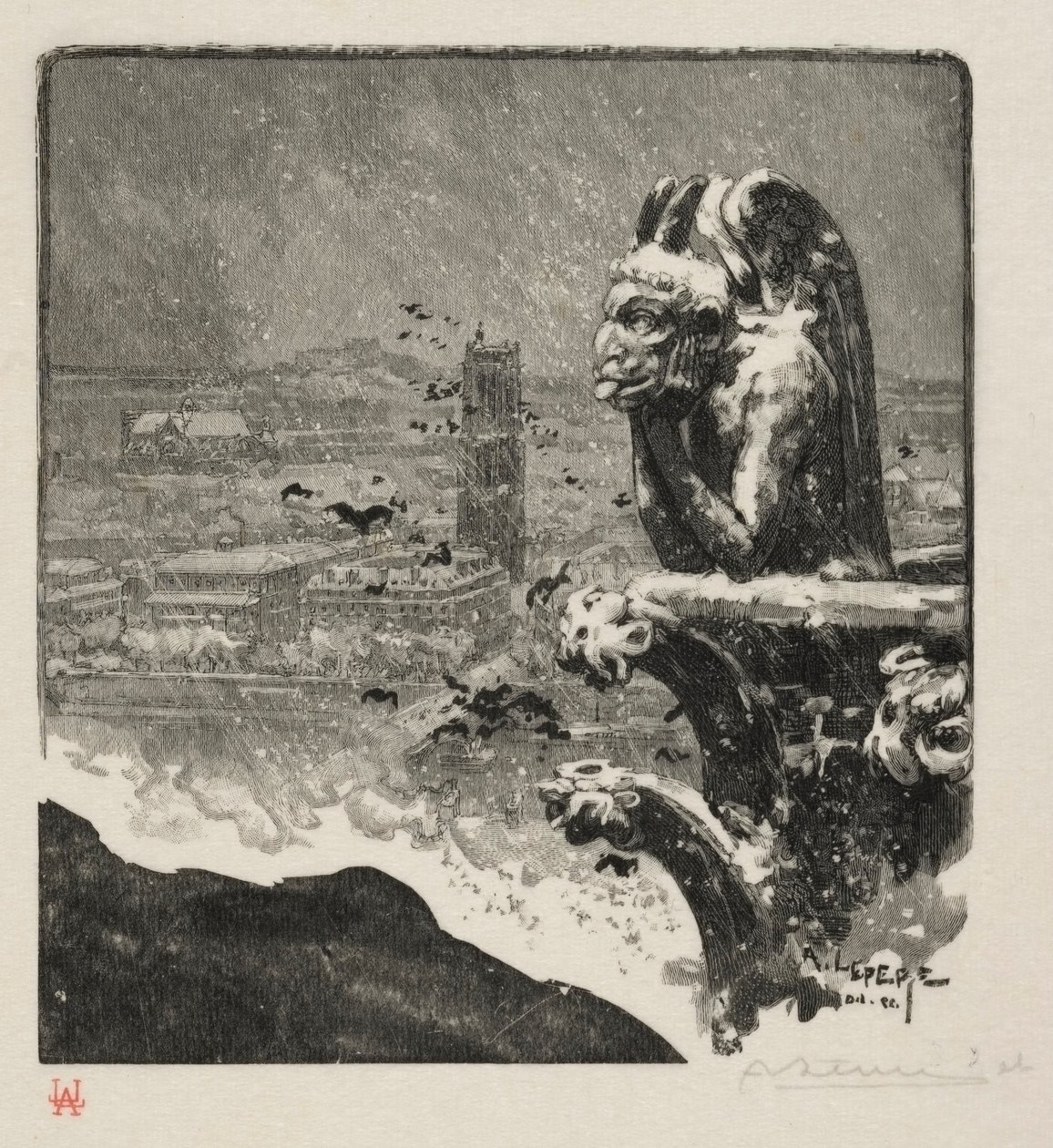 Stryge of Notre Dame af Auguste Louis Lepère