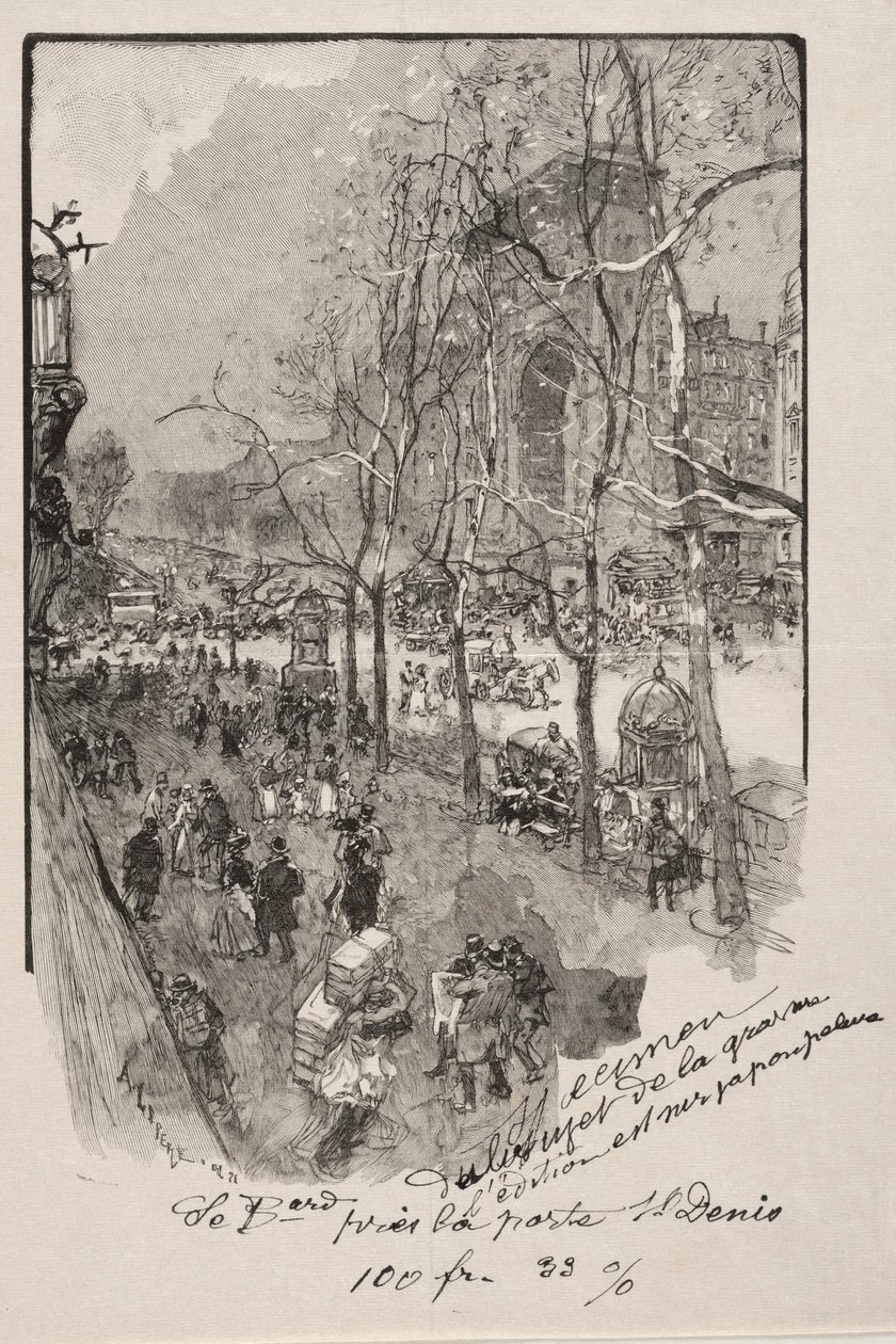 Boulevarderne, nær Porte St. Denis af Auguste Louis Lepère