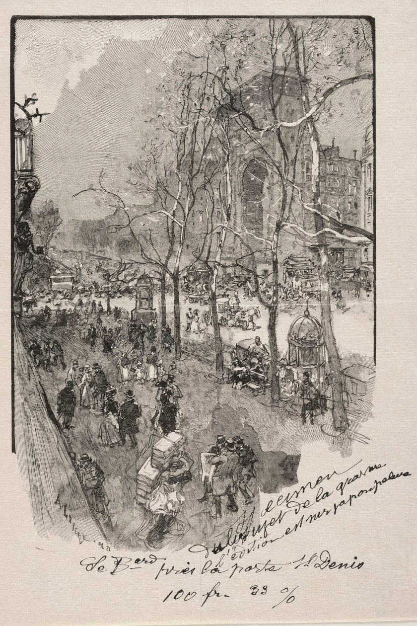 Boulevarderne, nær Porte St. Denis. af Auguste Louis Lepère