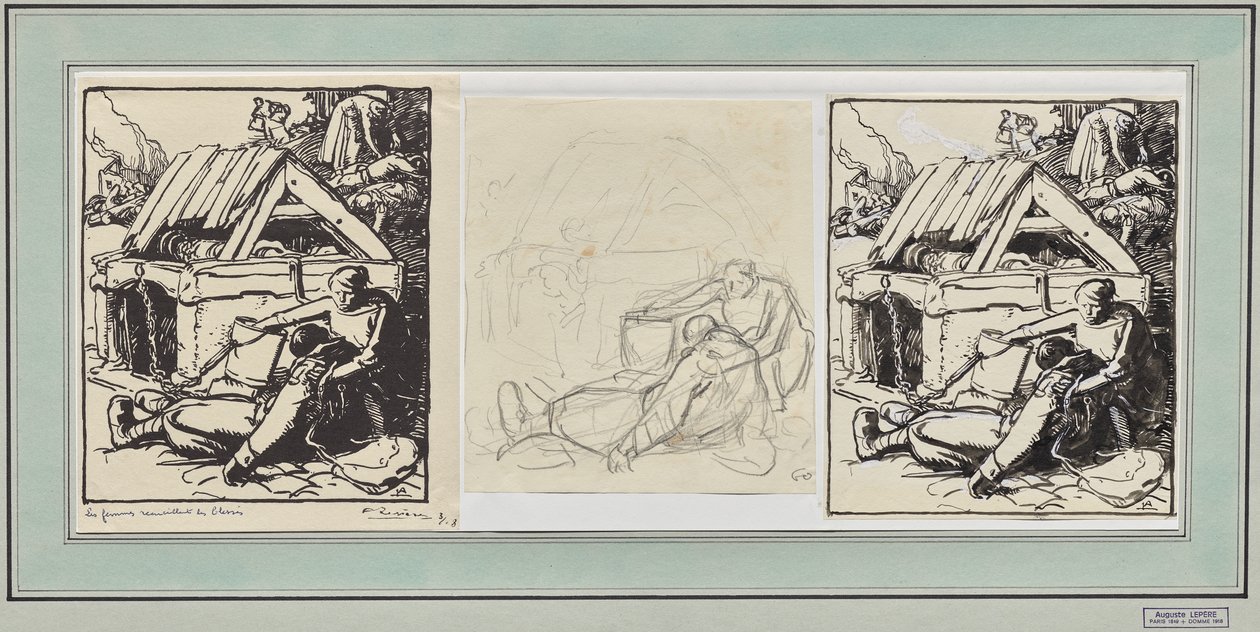 Kvinder samler de sårede af Auguste Louis Lepère
