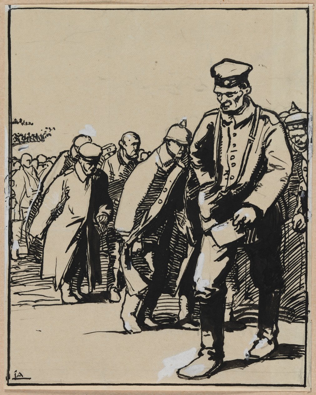 marts af en gruppe tyske fanger af Auguste Louis Lepère