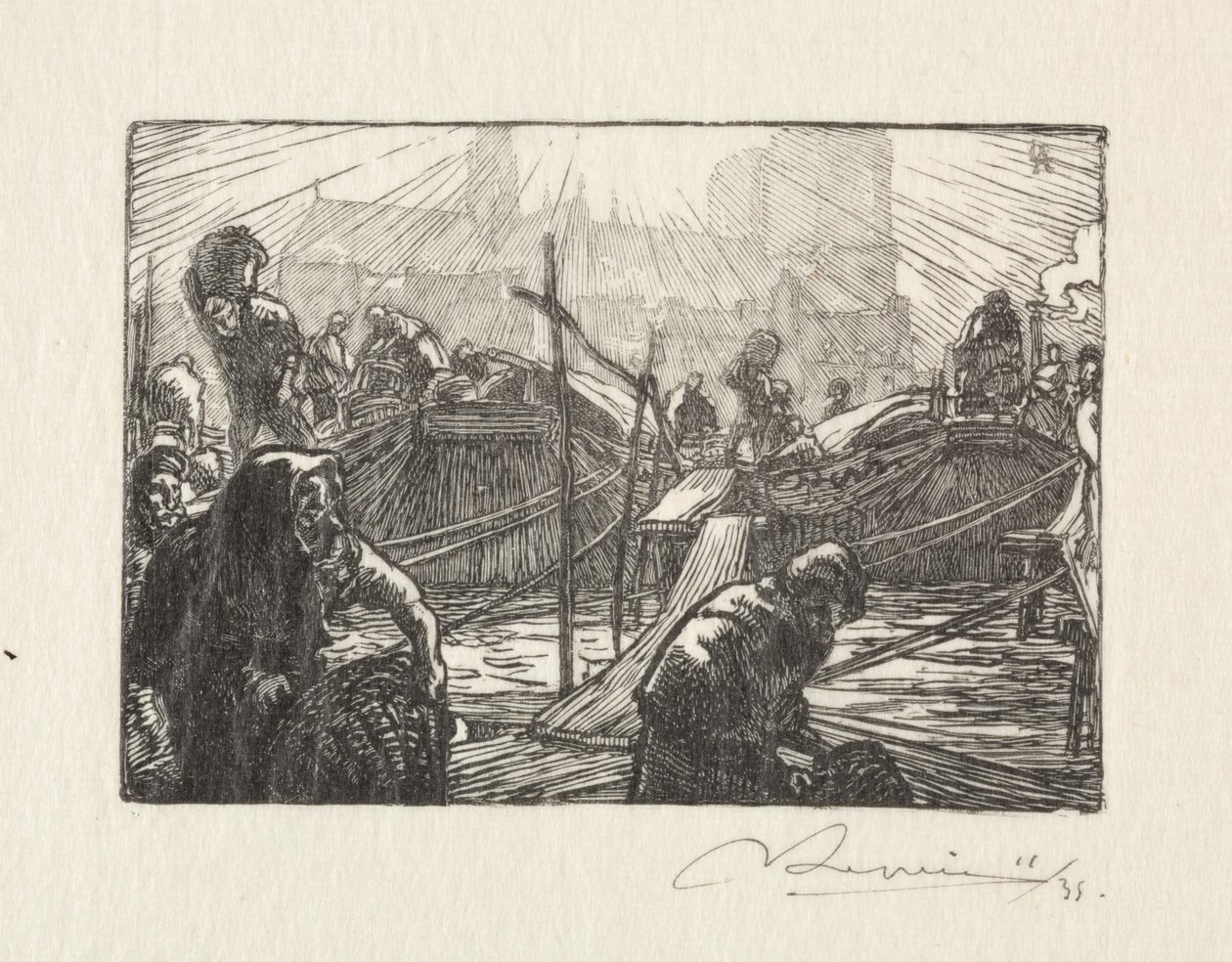 Notre Dame set fra Æblemarkedet af Auguste Louis Lepère