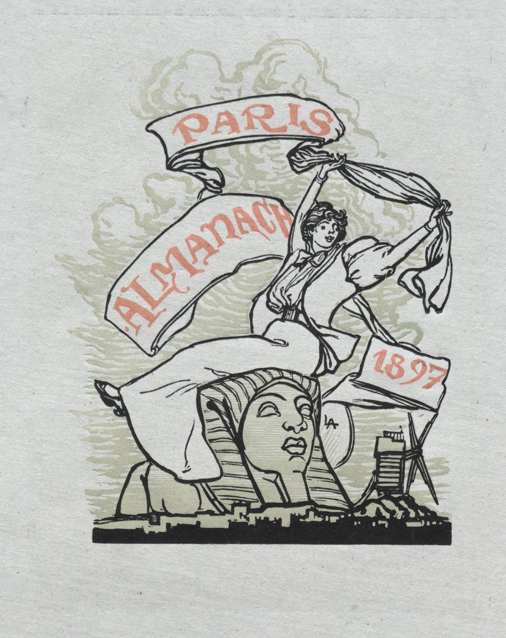 Paris Almanak, 1897: Bagside af Auguste Louis Lepère