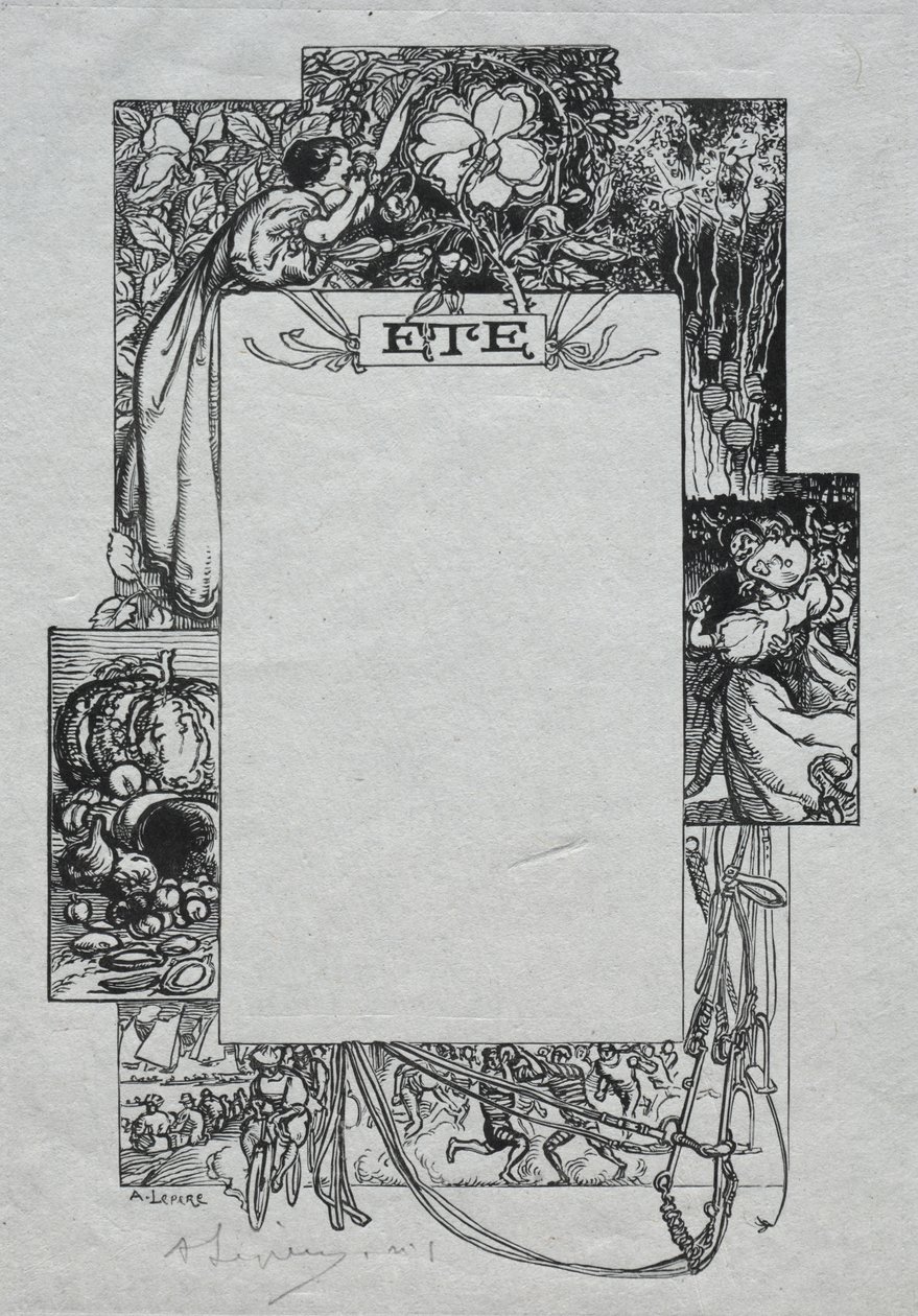 Paris-almanak, 1897: Dekorativ kant, sommer af Auguste Louis Lepère