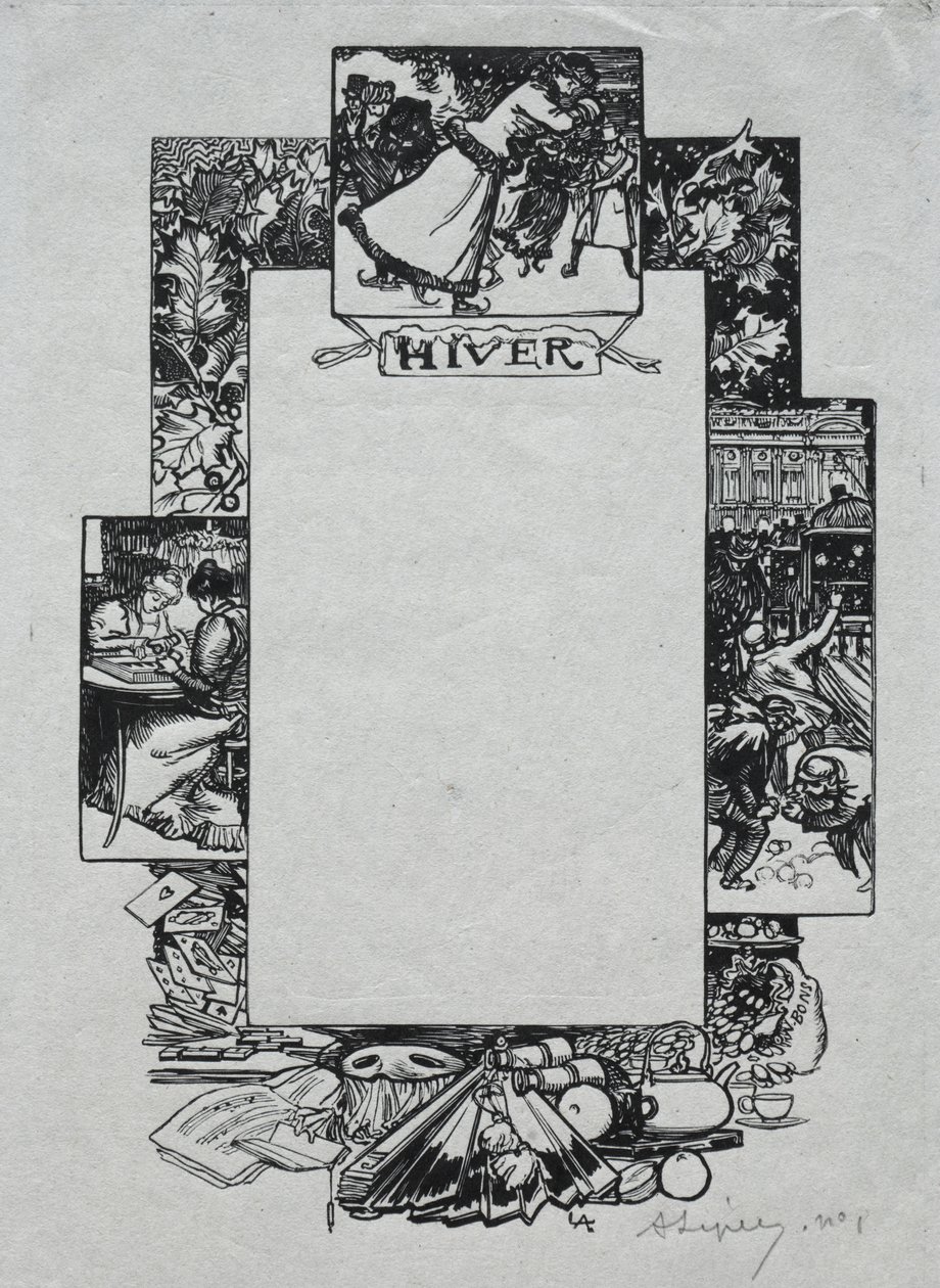Paris-almanak, 1897: Dekorativ kant, vinter af Auguste Louis Lepère