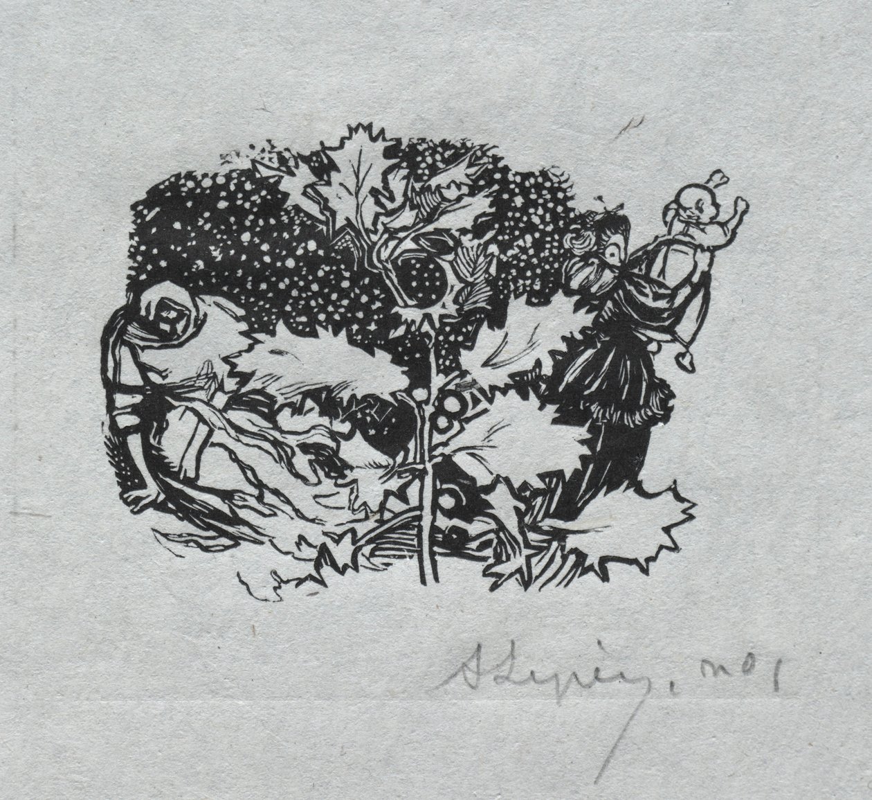 Paris-almanak, 1897: Halestykke, vinter, 1897. af Auguste Louis Lepère