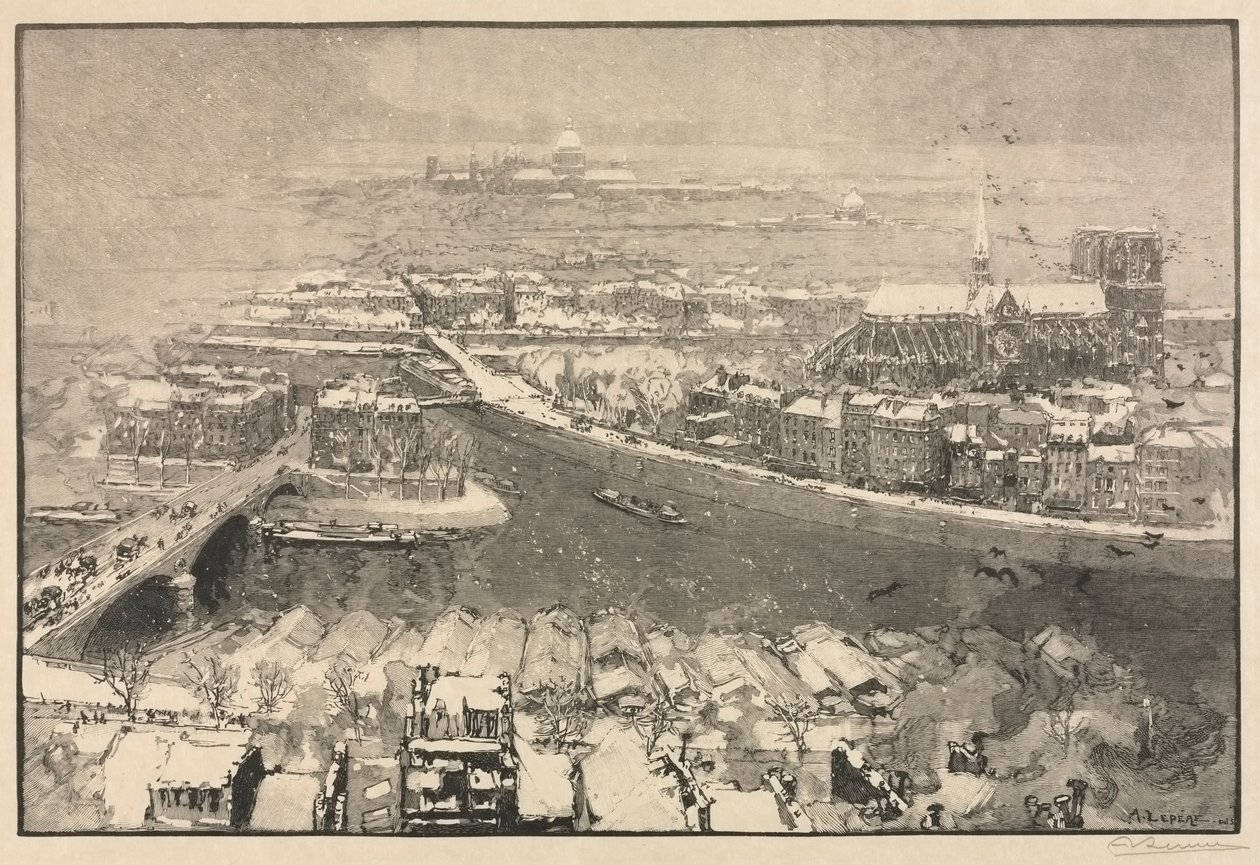 Paris under sne af Auguste Louis Lepère