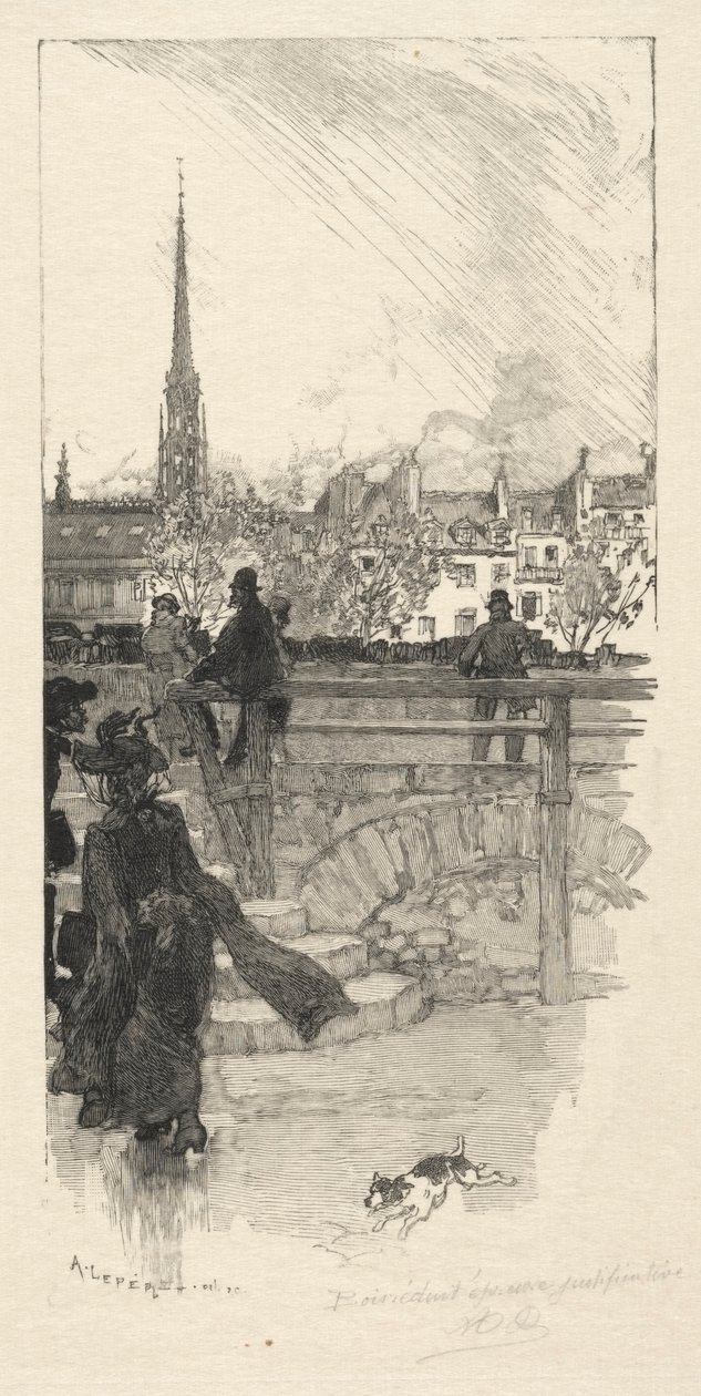Quai des Grands Augustins, Paris af Auguste Louis Lepère