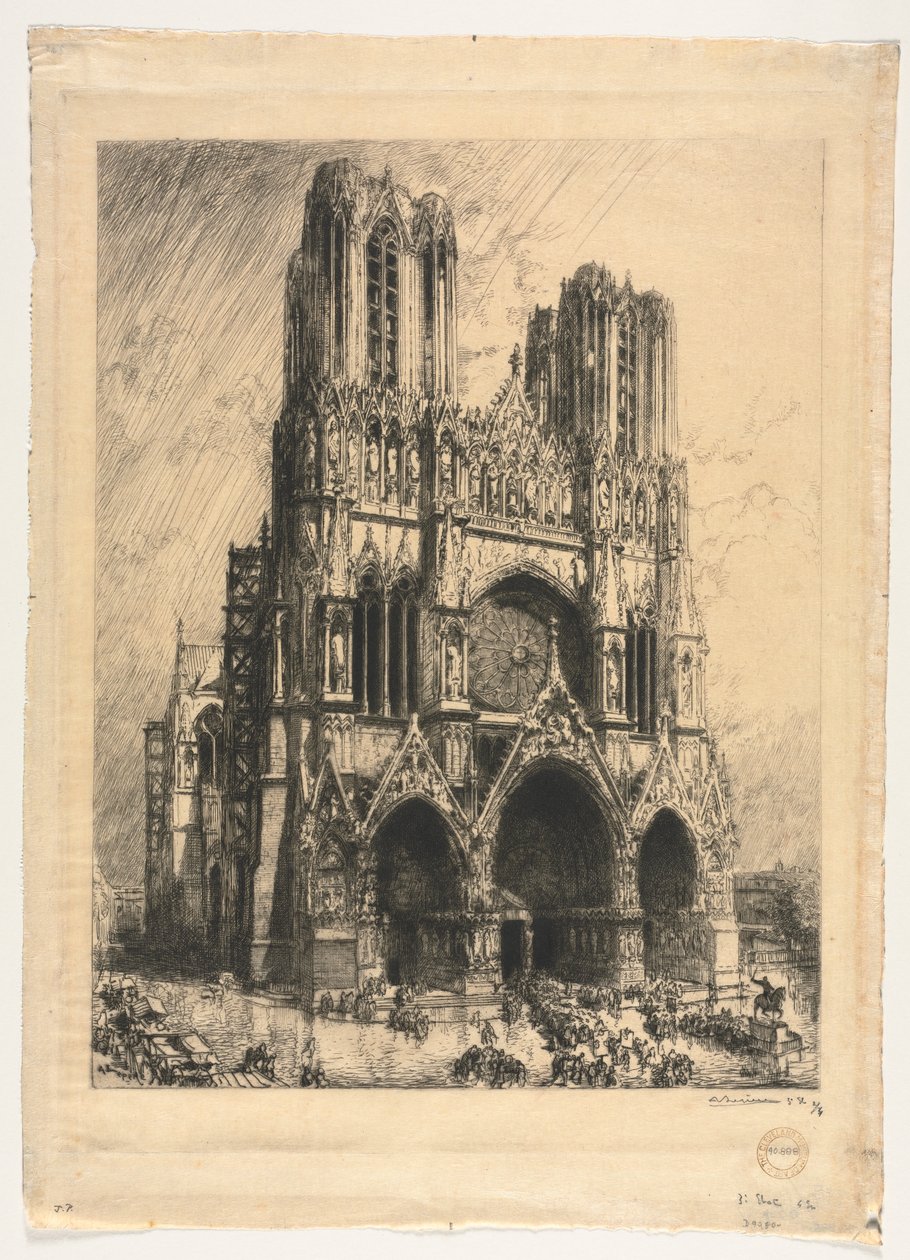 Reims katedral af Auguste Louis Lepère