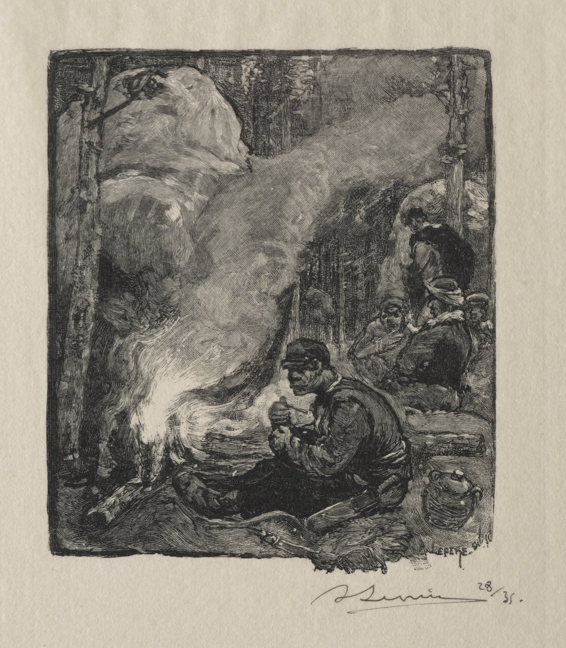 Skovhuggeres måltid af Auguste Louis Lepère