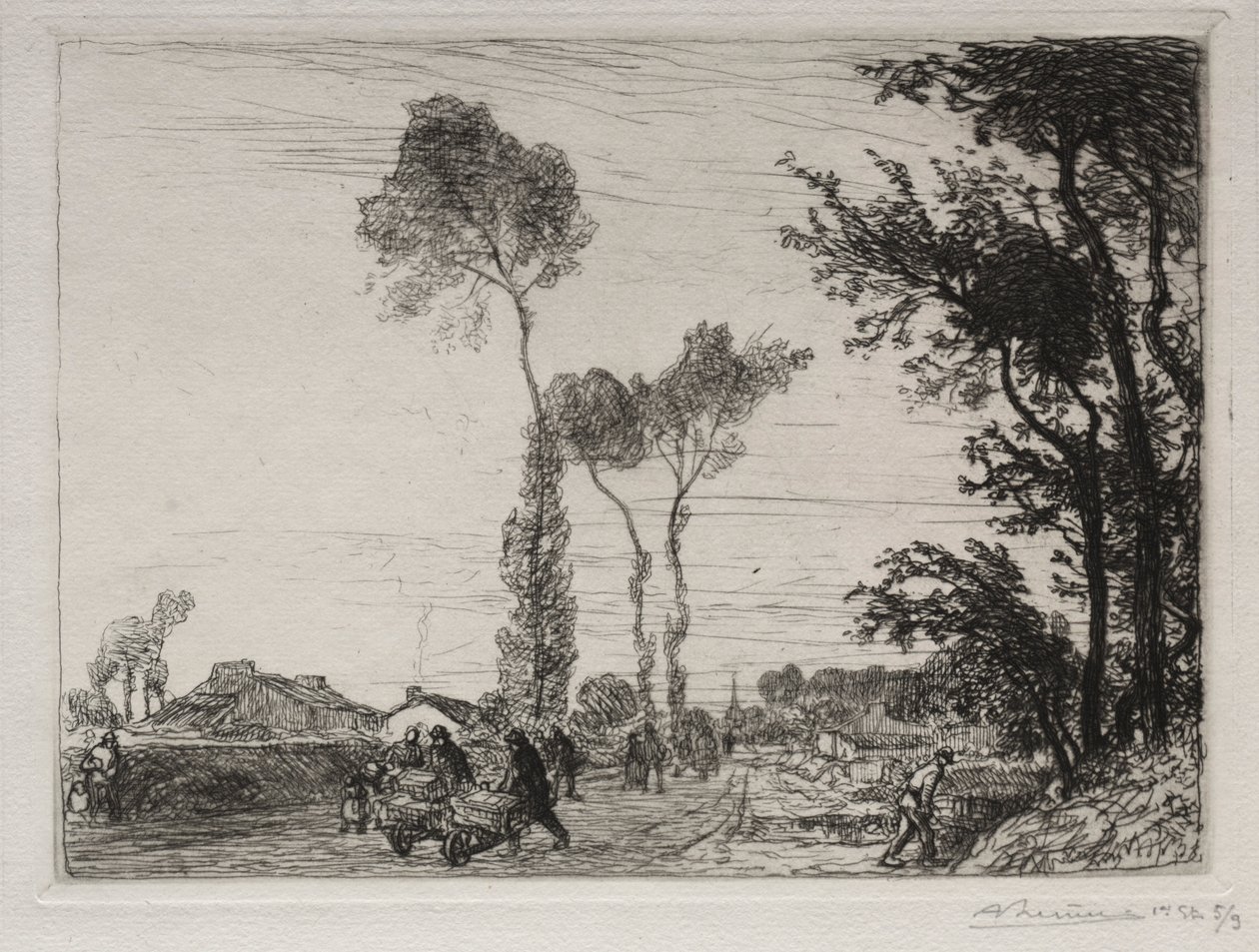 Tilbage fra St. Jean-de-Mont-markedet, 1910. af Auguste Louis Lepère