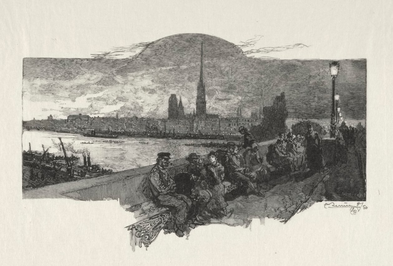Illustreret Rouen: Stenbroen af Auguste Louis Lepère