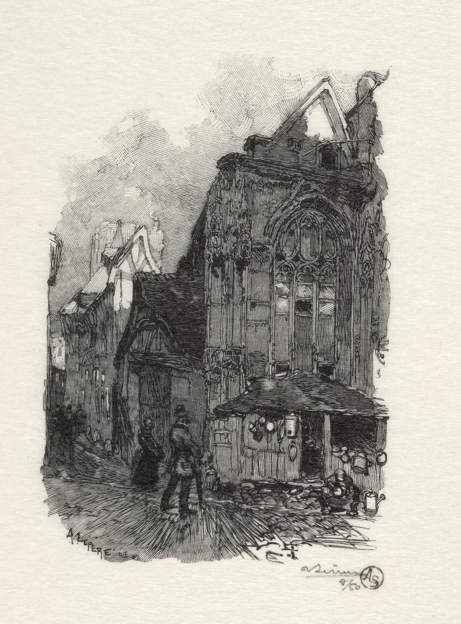 Illustreret Rouen: Saint Etienne of the Coopers af Auguste Louis Lepère