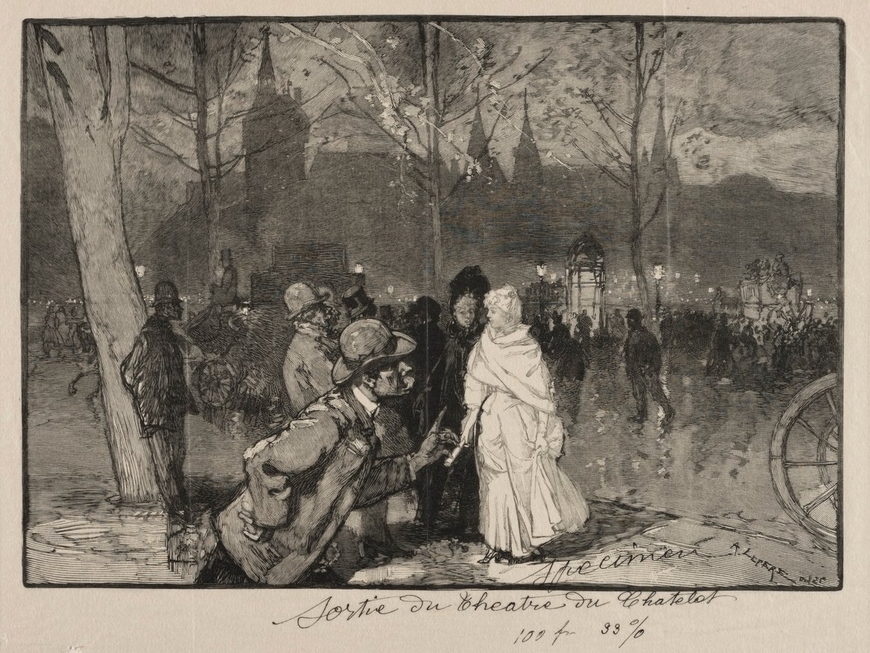 Forlader Chatelet-teatret af Auguste Louis Lepère