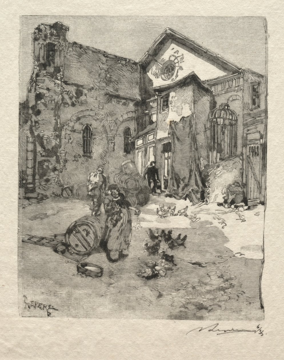 St. Julian den Fattige: Portalen. af Auguste Louis Lepère