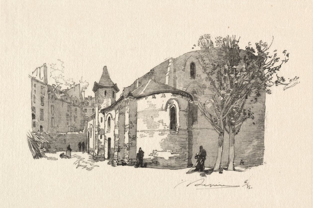 St. Julien le Vauvre, udvendig udsigt af Auguste Louis Lepère