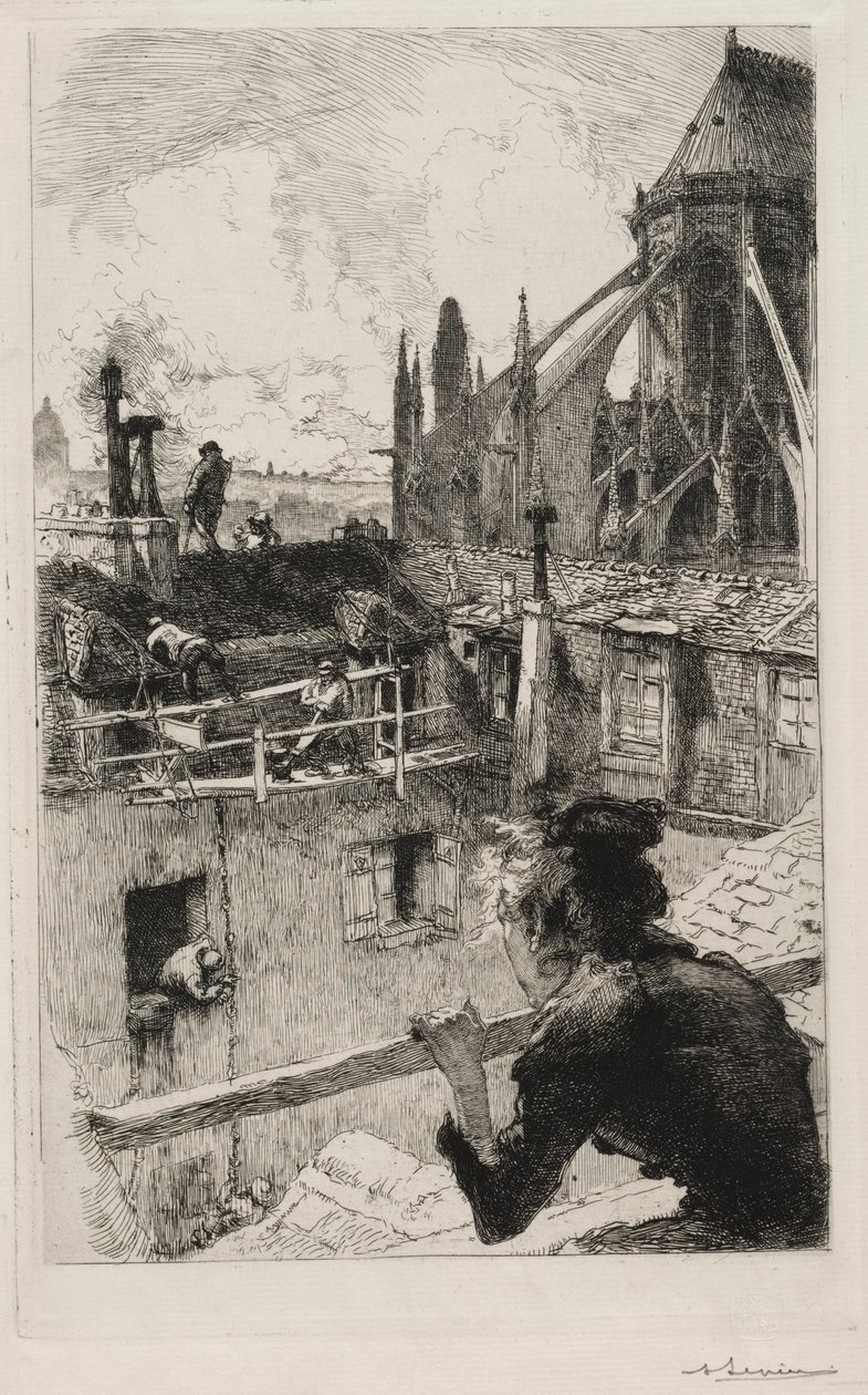 På tagene nær Notre Dame af Auguste Louis Lepère