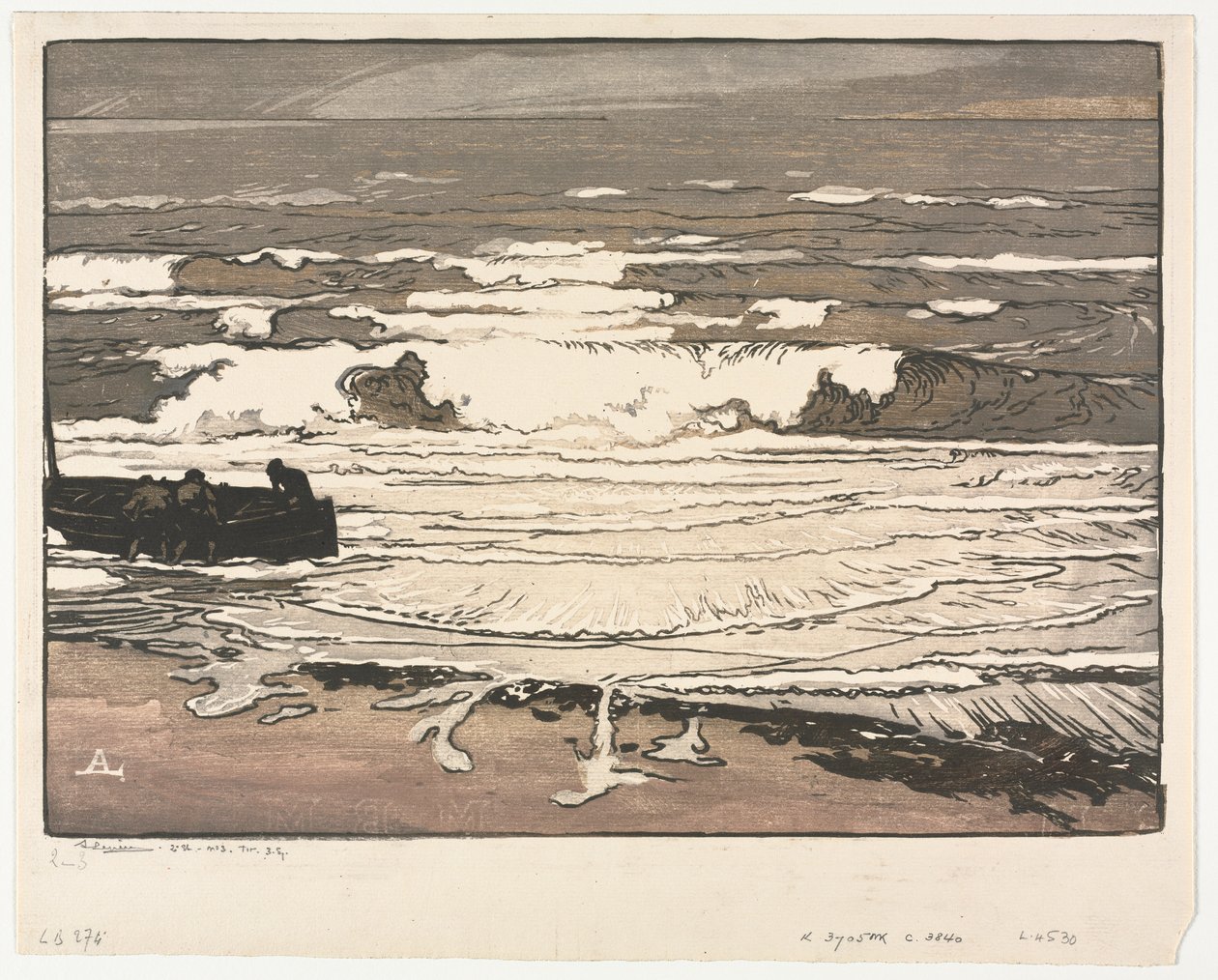 The Breaking Waves, tidevandet i september 1901 af Auguste Louis Lepère