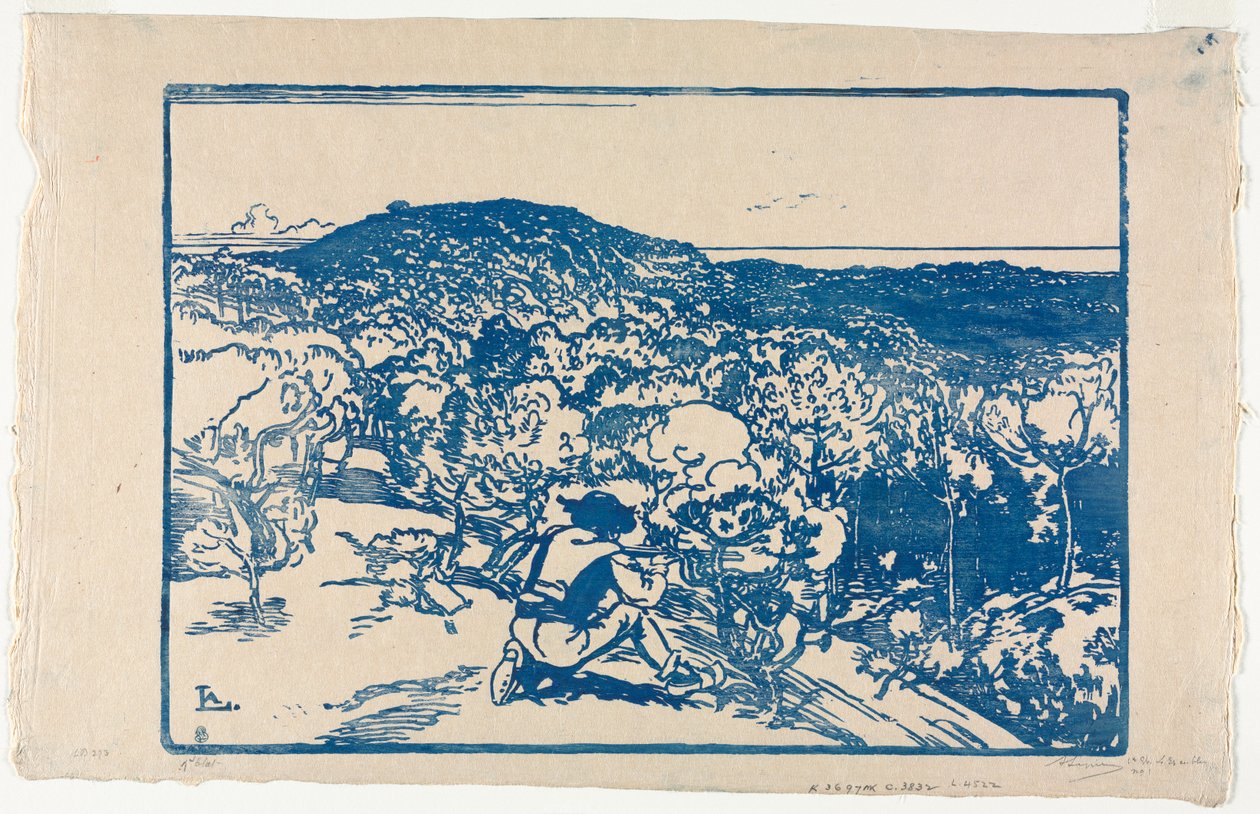 Krybskytten, klitterne i Saint Jean de Mont, 1901. af Auguste Louis Lepère