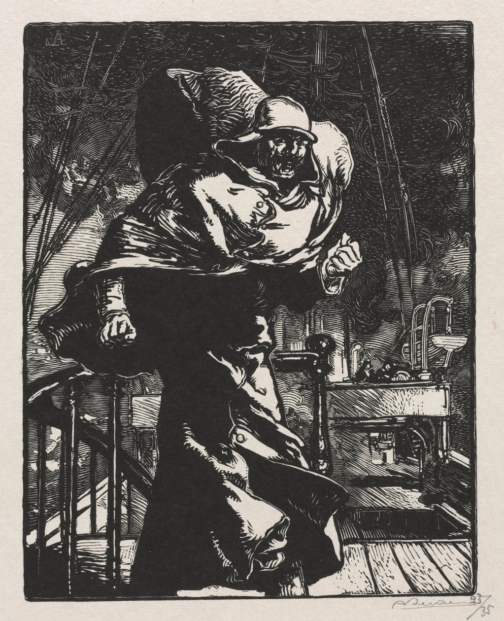 Krigen 1914. Første serie. Kejser Vilhelm i Vrede, 1915. af Auguste Louis Lepère