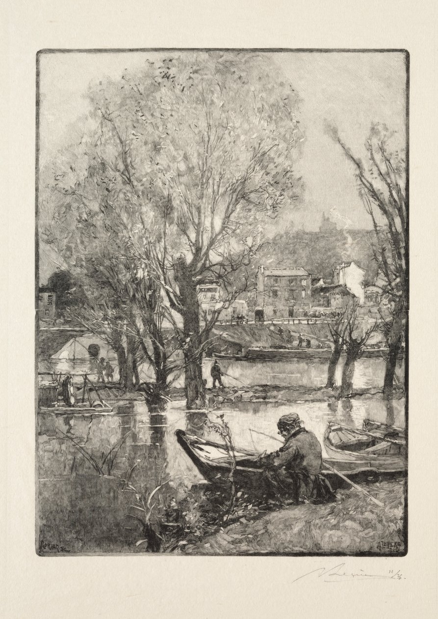 Et hjørne af Billancourt Island af Auguste Louis Lepère